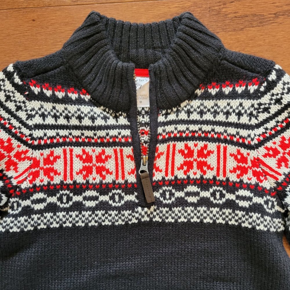 Carter's Snowflake Half Zip Sweater - 7